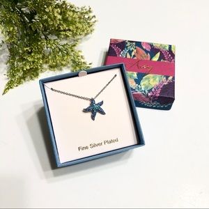 🆕AVERY Blue Ombré Starfish Silver-Plated Necklace